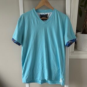 Maceoo Vivaldi Solid Camo Light Blue V-neck Tee